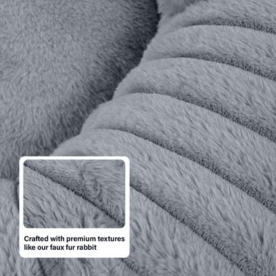 Show full view: LFC PETS Donut Bolster Dog & Cat Bed with Removable Cover, Dark Grey, Large slide 6 of 11