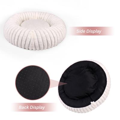 Show full view: LFC PETS Donut Bolster Dog & Cat Bed with Removable Cover, Milky White, Large slide 8 of 11