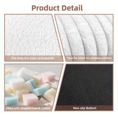 Show full view: LFC PETS Donut Bolster Dog & Cat Bed with Removable Cover, Milky White, Large slide 7 of 11