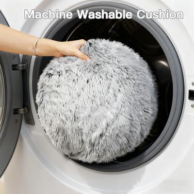 Show full view: LFC PETS Round Peekaboo Cave Foldable Donut Tunnel Bed Plush Cat Toy, Grey slide 9 of 9