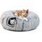 Show in main carousel: LFC PETS Round Peekaboo Cave Foldable Donut Tunnel Bed Plush Cat Toy, Grey slide 1 of 9