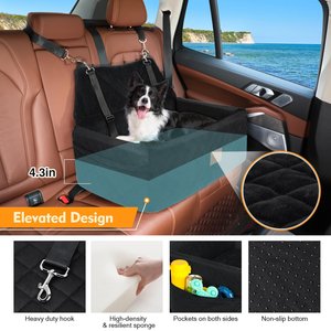 Aphyxen Portable Washable Bag Dog Car Seat, Medium/Large, Black