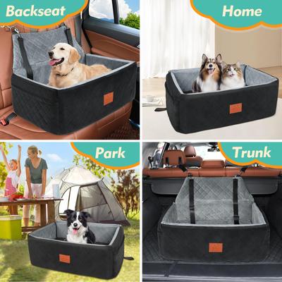 Show full view: NEEZUKAR Portable Washable Bag Dog Car Seat, Medium/Large, Black/Gray slide 6 of 8