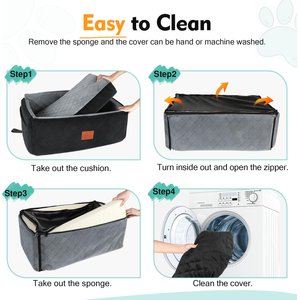 Aphyxen Thick Foam Cushion Travel Large Pet Dog Car Seat Booster with 2 Adjustable Safety Leashes, 29.5 x 20 x 20-in, Black/Gray