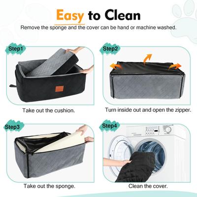Show full view: NEEZUKAR Portable Washable Bag Dog Car Seat, Medium/Large, Black/Gray slide 5 of 8