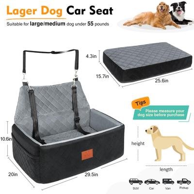 Show full view: NEEZUKAR Portable Washable Bag Dog Car Seat, Medium/Large, Black/Gray slide 2 of 8