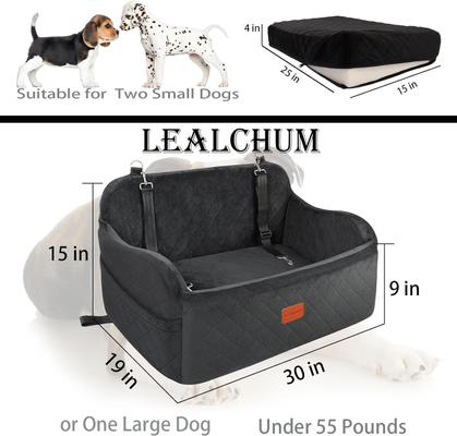 Show full view: Lealchum 2 Clip-On Safety Leashes Bag Dog Car Seat, Medium/Large, Black slide 3 of 8