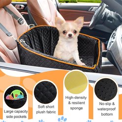 XIEEAOZEE Memory Foam Booster Elevated Bag Dog Car Seat with Washable Removable Cover, Small, Black slide 2 of 7
