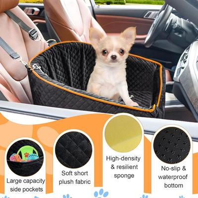 Show full view: XIEEAOZEE Memory Foam Booster Elevated Bag Dog Car Seat with Washable Removable Cover, Small, Black slide 6 of 10