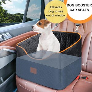 Aphyxen Memory Foam Booster Elevated Bag Dog Car Seat with Washable Removable Cover, Small, Black