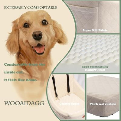Show full view: WOOAIDAGG Adjustable Strap Detachable & Washable Dog Car Seat, Beige slide 4 of 8