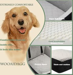 WOOAIDAGG Adjustable Strap Detachable & Washable Dog Car Seat, Black/Gray slide 2 of 5