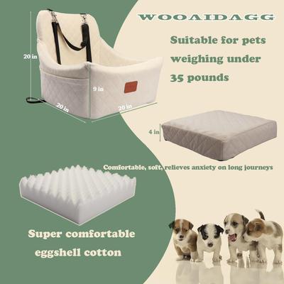 Show full view: WOOAIDAGG Adjustable Strap Detachable & Washable Dog Car Seat, Beige slide 2 of 8