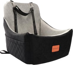 WOOAIDAGG Adjustable Strap Detachable & Washable Dog Car Seat, Black/Gray
