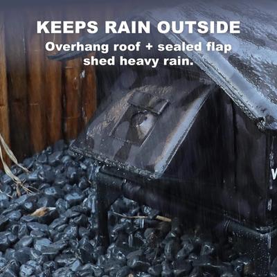 Show full view: Wagstro Waterproof Escape Tunnel & Elevated Eco-Friendly Insulated Polyester Outdoor Heated Cat House, Black, Small slide 9 of 9