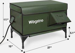 Wagstro Elevated Foam Panel Rain Roof Heavy Duty Polyester Outdoor Heated Cat House, Large, Green slide 2 of 9
