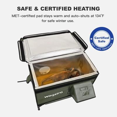 Show full view: Wagstro Elevated Foam Panel Rain Roof Heavy Duty Polyester Outdoor Heated Cat House, Large, Green slide 5 of 10