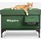 Show in main carousel: Wagstro Elevated, Rainproof, Intruder-Resistant Polyester Outdoor Heated Cat House with One-Way Door & Thermal Pad, Green, Large slide 1 of 9