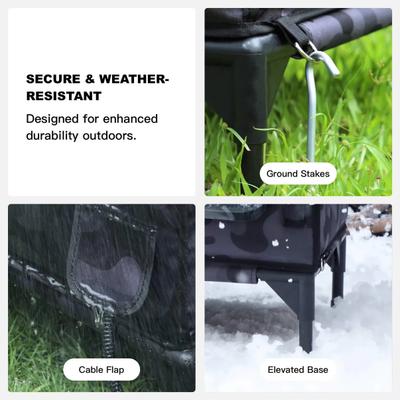 Show full view: Wagstro Elevated, Rainproof, Intruder-Resistant Polyester Outdoor Heated Cat House with One-Way Pet Door & Thermal Pad, Large slide 9 of 10