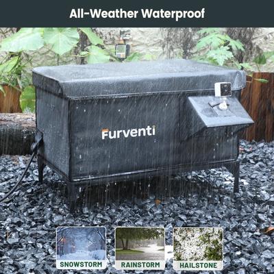 Show full view: Furventi Flagship Eco-Friendly Waterproof Multi-Exit Polyester Outdoor Heated Cat House, Grey, Large slide 6 of 9