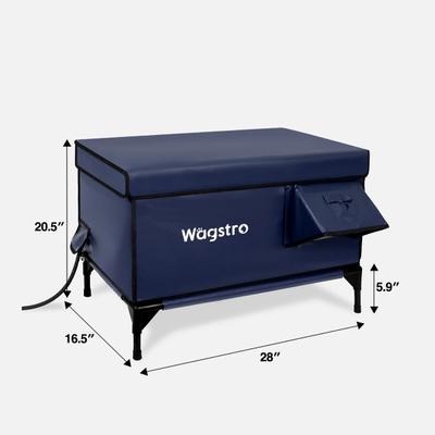 Show full view: Wagstro Premium Eco-Friendly, Heavy-Duty, Elevated Weatherproof Polyester Outdoor Heated Cat Shelter, Green, Large slide 3 of 9