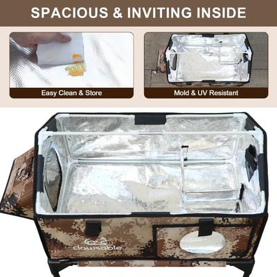 Show full view: Clawsable Waterproof Polyester Outdoor Cat Shelter with Heating Pad, Desert Camo, Large slide 5 of 8