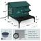 Show in main carousel: Clawsable Waterproof Polyester Heated Cat House with Raised Rest Platform, Dark Green, Large slide 9 of 9