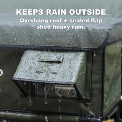 Show full view: Wagstro Elevated Foam Panel Rain Roof Heavy Duty Polyester Outdoor Heated Cat House, Large, Green slide 10 of 10