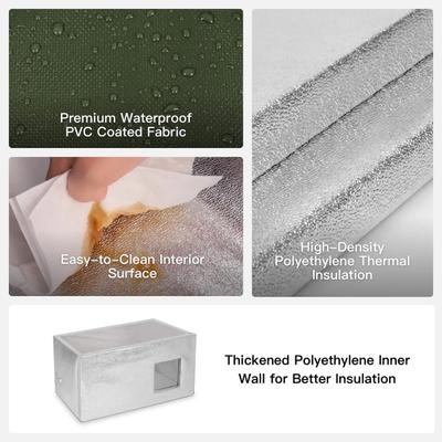 Show full view: Wagstro Elevated Foam Panel Rain Roof Heavy Duty Polyester Outdoor Heated Cat House, Large, Green slide 8 of 10