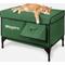 Show in main carousel: Wagstro Elevated, Rainproof, Intruder-Resistant Polyester Outdoor Heated Cat House with One-Way Door & Thermal Pad, Green, Large slide 2 of 9