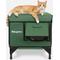 Show in main carousel: Wagstro Elevated, Rainproof, Intruder-Resistant Polyester Outdoor Heated Cat House with One-Way Door & Thermal Pad, Green, Small slide 2 of 9