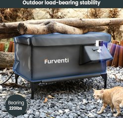 Furventi Flagship Eco-Friendly Waterproof Multi-Exit Polyester Outdoor Heated Cat House, Grey, Large slide 2 of 9