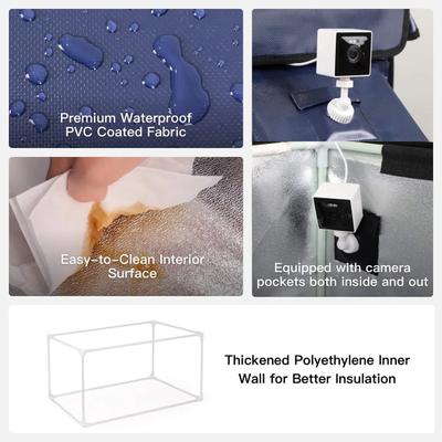 Show full view: Wagstro Premium Eco-Friendly, Heavy-Duty, Elevated Weatherproof Polyester Outdoor Heated Cat Shelter, Green, Large slide 6 of 9