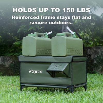 Show full view: Wagstro Premium Eco-Friendly, Heavy-Duty, Elevated Weatherproof Polyester Outdoor Heated Cat Shelter with Escape Door, Green, Large slide 7 of 9