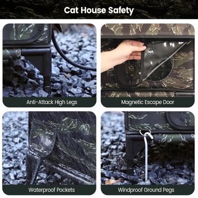 Show full view: Furventi Weatherproof Insulated Heavy Duty Polyester Outdoor Heated Cat House, Brown, Small slide 8 of 9