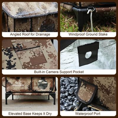 Show full view: Clawsable Waterproof Polyester Outdoor Cat Shelter with Heating Pad, Desert Camo, Large slide 8 of 8