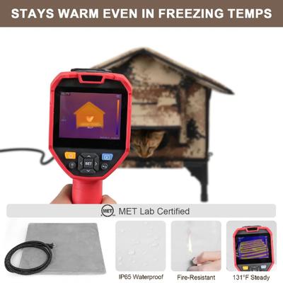 Show full view: Clawsable Waterproof Polyester Outdoor Cat Shelter with Heating Pad, Desert Camo, Large slide 3 of 8