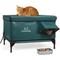 Show in main carousel: Clawsable Polyester Outdoor XL Heated Cat House with Built-In Feeding Bowl, Dark Green, Large slide 1 of 8