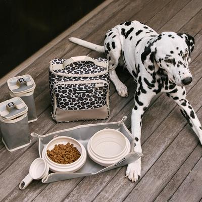 Show full view: Cleverpup Bistro Box 7-Piece Dog Food Travel Kit, Leopard, Large: 12-cup slide 3 of 9