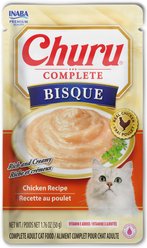 Inaba Churu Complete Chicken Recipe Bisque Grain-Free, High Moisture Bits-in-Broth Wet Cat Food, 1.76-oz pouch, 12 count