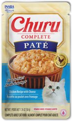 Inaba Churu Complete Chicken Recipe with Cheese Grain-Free, High Moisture Pate Wet Cat Food, 1.76-oz pouch, 12 count