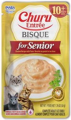 Inaba Churu Entrée Senior Chicken Recipe with Tuna Bisque Grain-Free, High Moisture, Prebiotic Bits-in-Broth Wet Cat Food, 1.76-oz pouch, 48 count