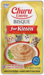 Inaba Churu Entrée Kitten Tuna Recipe Bisque Grain-Free, High Moisture, Prebiotic Bits-in-Broth Wet Cat Food, 1.76-oz pouch, 48 count