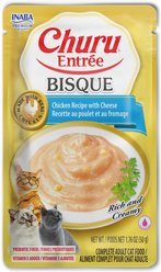Inaba Churu Entrée Chicken Recipe with Cheese Bisque Grain-Free, High Moisture, Prebiotic Bits-in-Broth Wet Cat Food, 1.76-oz pouch, 48 count