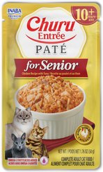 Inaba Churu Entrée Senior Chicken Recipe with Tuna Grain-Free, High Moisture, Prebiotic Pate Wet Cat Food, 1.76-oz pouch, 48 count