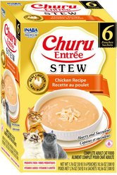 Inaba Churu Entrée Chicken Recipe Grain-Free, High Moisture, Prebiotic Stew Wet Cat Food, 1.76-oz pouch, 48 count