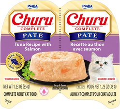 Inaba Churu Complete Tuna Recipe Grain-Free, High Moisture Pate Wet Cat Food, 2.46-oz twin cup, case of 8
