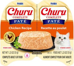 Inaba Churu Complete Chicken Recipe Grain-Free, High Moisture Pate Wet Cat Food, 2.46-oz twin cup, case of 8