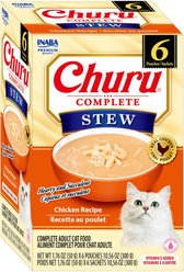 Inaba Churu Complete Chicken Recipe Grain-Free, High Moisture Stew Wet Cat Food, 1.76-oz pouch, 6 count