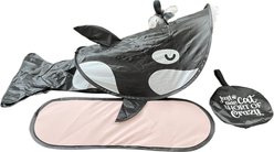 Kensie Orca Collapsible Interactive Play Cat Tunnel with Crinkle Tail, Feather Spout & Travel Bag, Black, 38-in